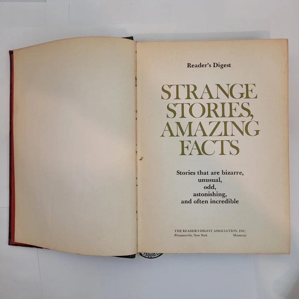 Reader's Digest Strange Stories Amazing Facts Book 1978 Vintage Hardcover Red